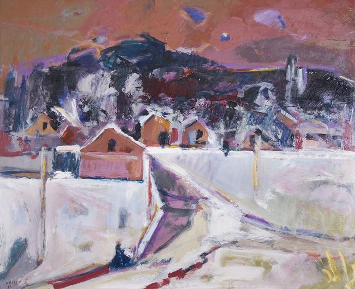 Krillé, Jean  (1923 - 2001)  Winter Landscape, 1988  Oil on board  Signed and dated lower left  23.