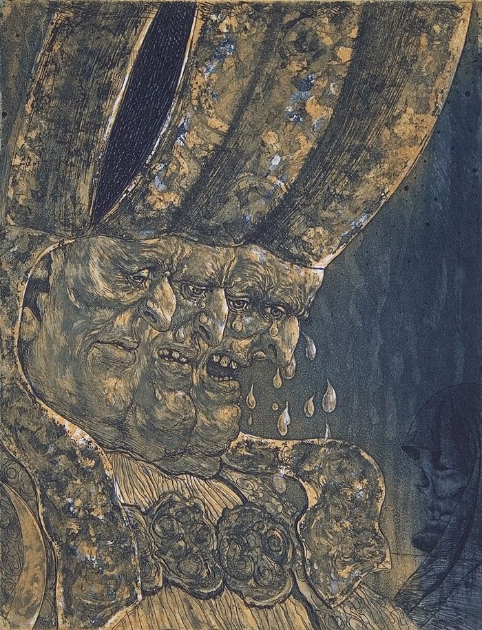 Aigner, Fritz  (1930 - 2005)  Abbas, 1975  Etching on copper plate  Signed and dated, numbered lower