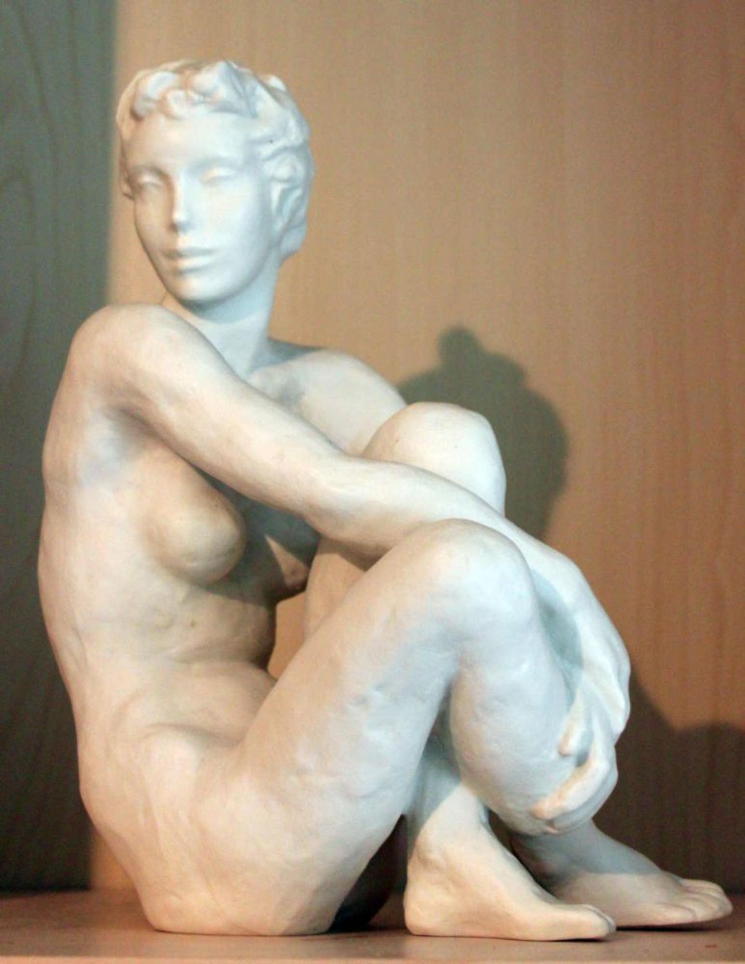 Rosenthal Porzellanfigur, "Die Sitzende", Modell Nr. 1771 LFG, Bisquittporzellan, Höhe ca. 22cm,