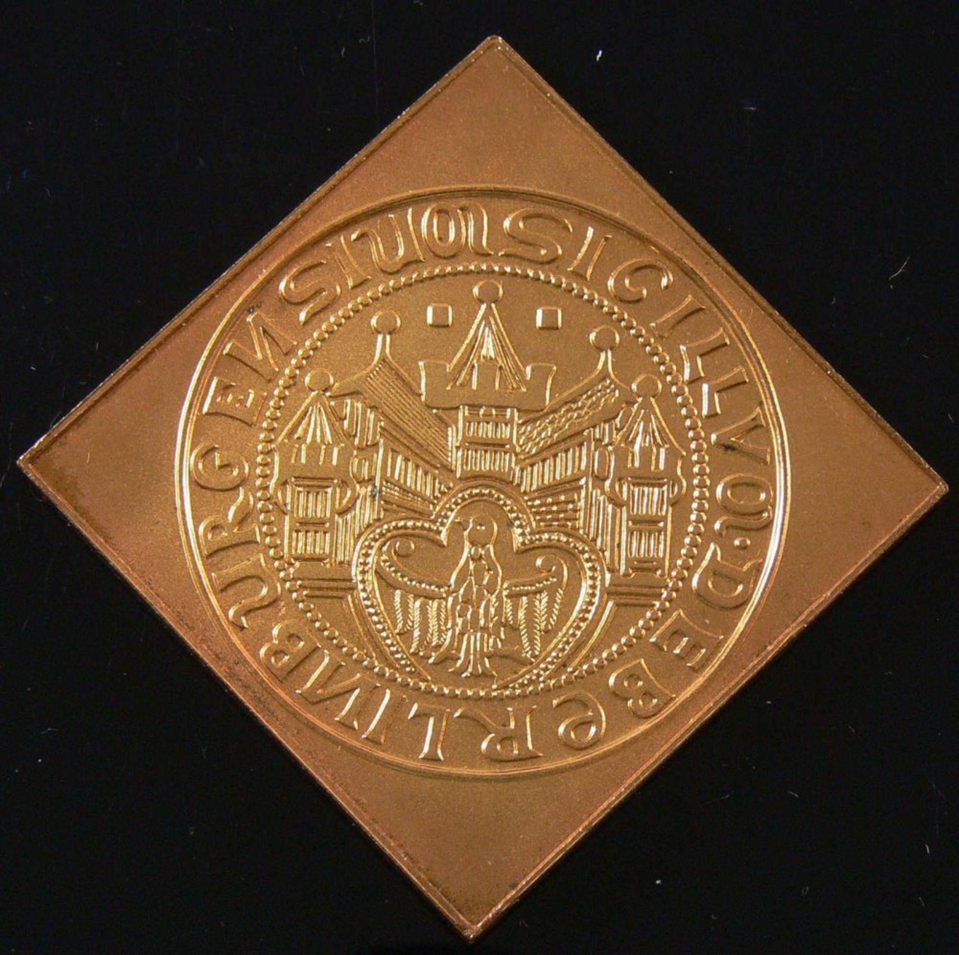 DDR Medaille Klippe Berlin, "Kulturbund 1971 stgl.", 5 x5 cm Maße, Material: Messing, DKB Numismatik