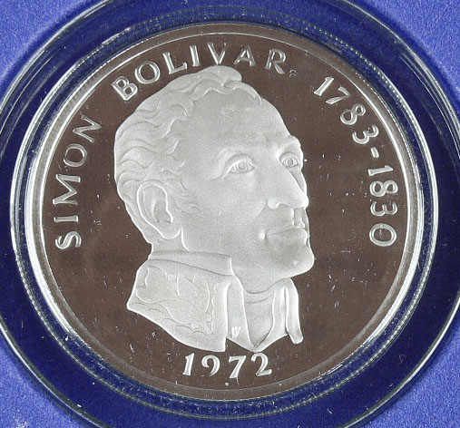 Panama 1972, 20 Balboa - Silbermünze. Durchmesser ca. 60 mm. Im Original-Etui mit Zertifikat.