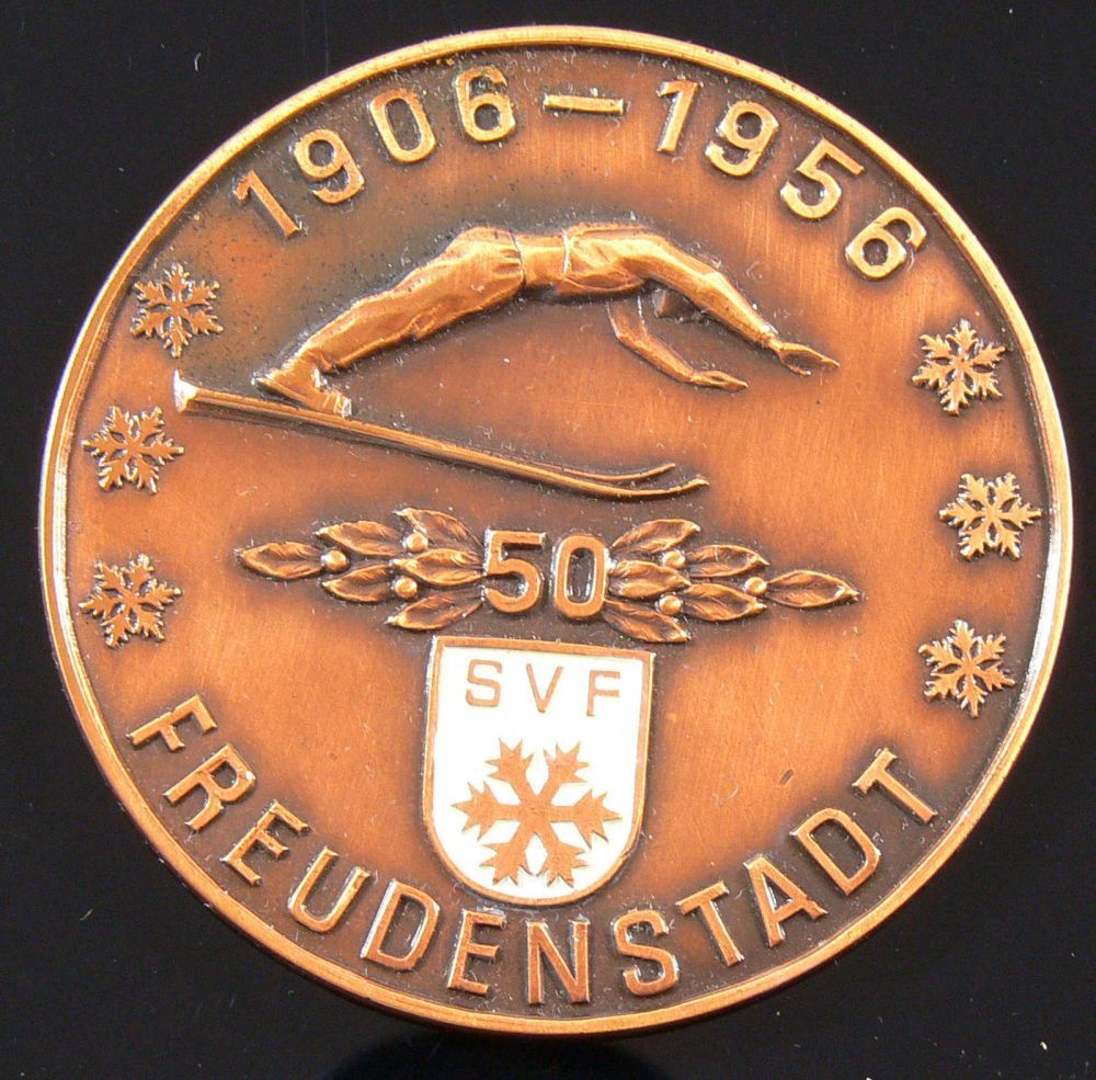 Medaille, "Freudenstadt 1906- 1956",Thema: Sport, 50 SVF Freudenstadt, Durchmesser ca, 6 cm