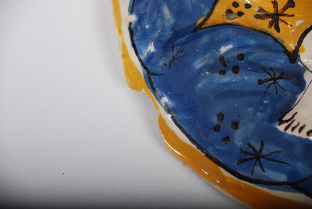 A 19th century Continental pottery oval shaped panel, decorated in relief with a mother and child - Image 4 of 5