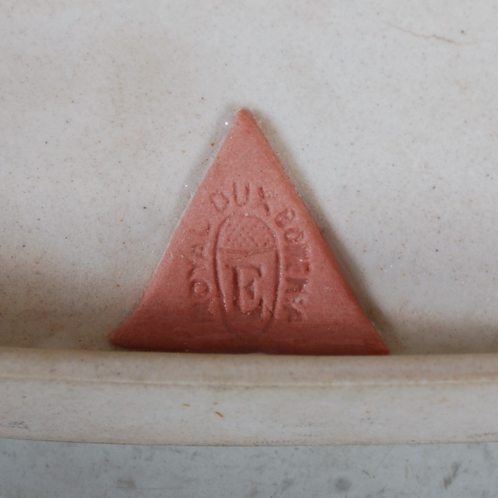 A Royal Dux porcelain figure group of a boy reclining in a fishing boat with two maidens, applied - Image 5 of 10