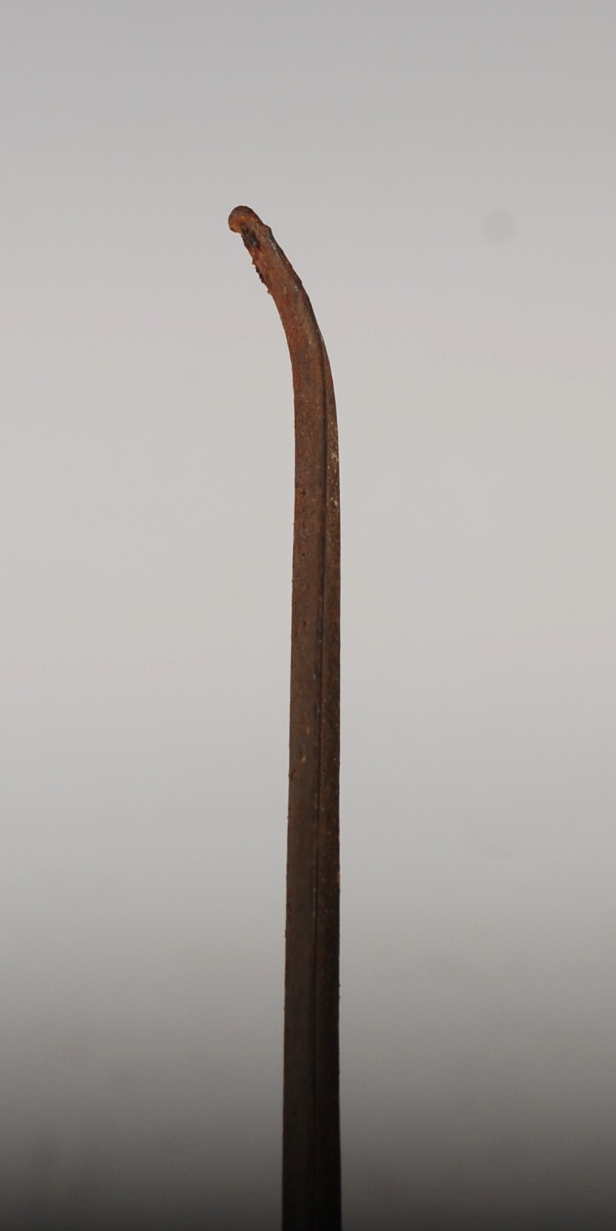 A late 19th century African Tribal spear, with a long tapered double edged blade, woven binding and - Image 4 of 6