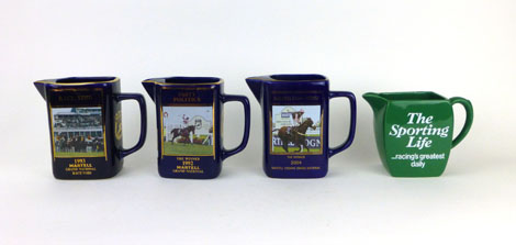 Three Seton Grand National jugs to include the 1993 void race jug, together with an additional