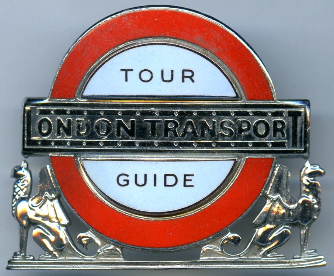 London Transport CAP BADGE ''TOUR GUIDE'' issued in the mid-1960s onwards to those bus inspectors