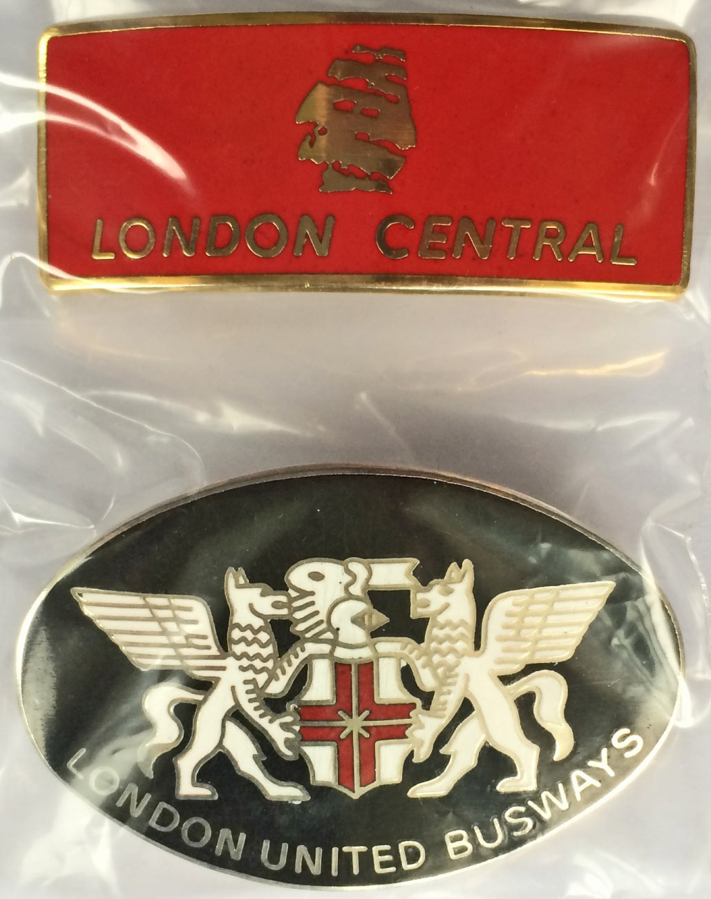 London Buses CAP BADGES issued by the pre-privatisation operating subsidiaries London Central and