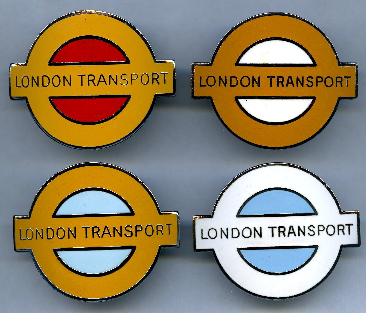 Complete set of the 'wages grades' CAP BADGES issued by London Transport in 1977/78 comprising
