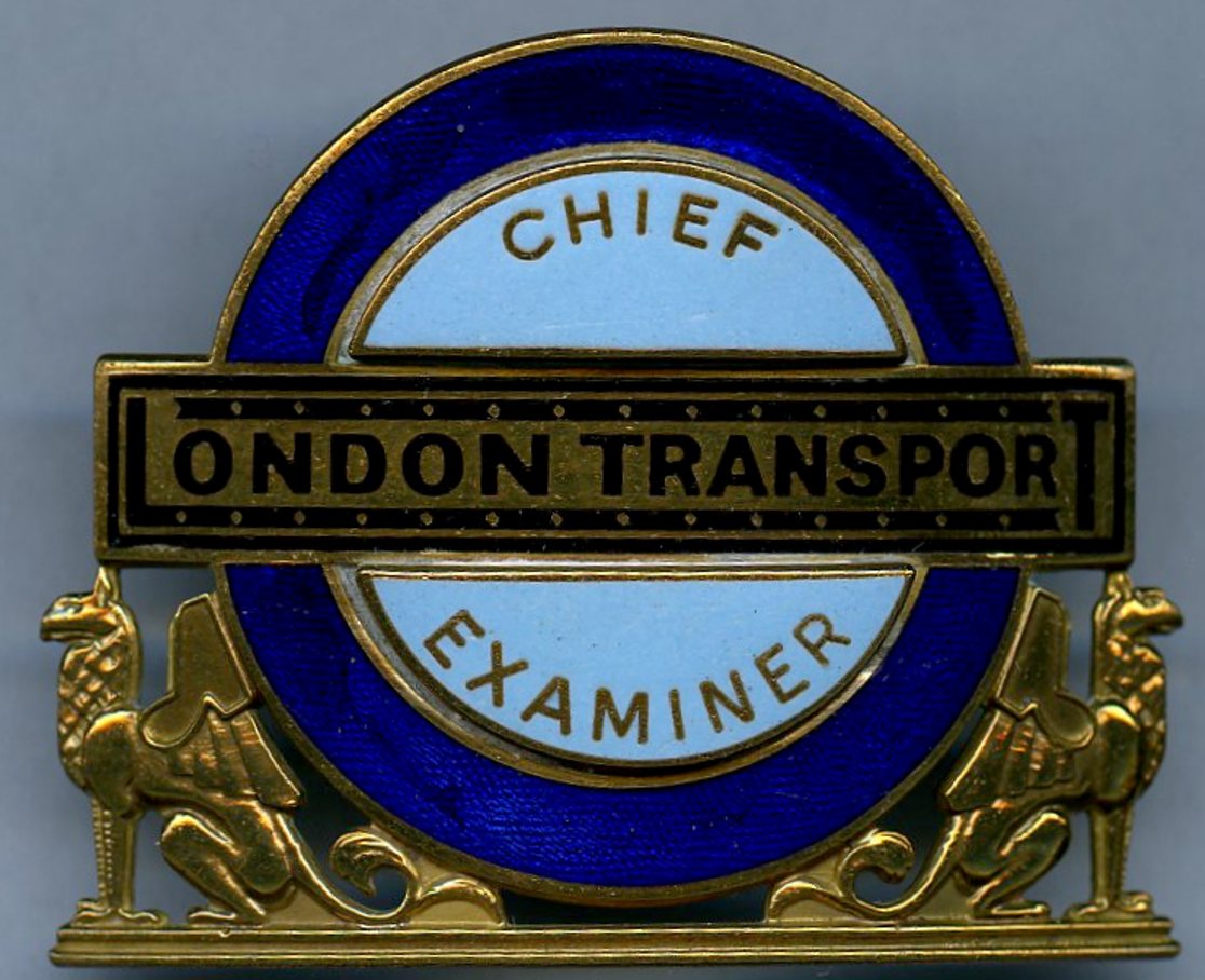 London Transport Bus Chief Examiner's CAP BADGE issued in the early 1960s to the senior official