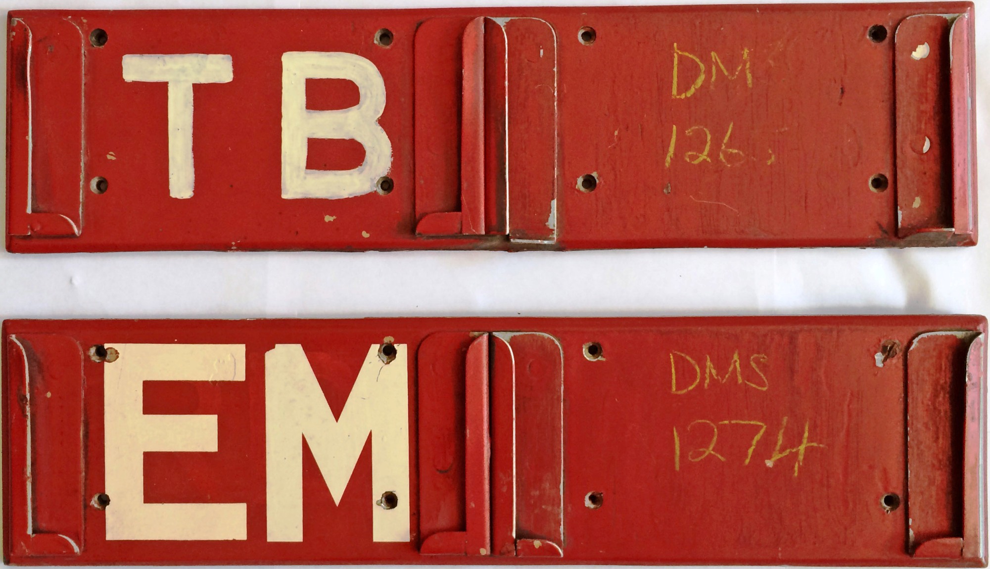 London Transport Buses STENCIL HOLDERS for the garage allocation and running number plates. Part no.