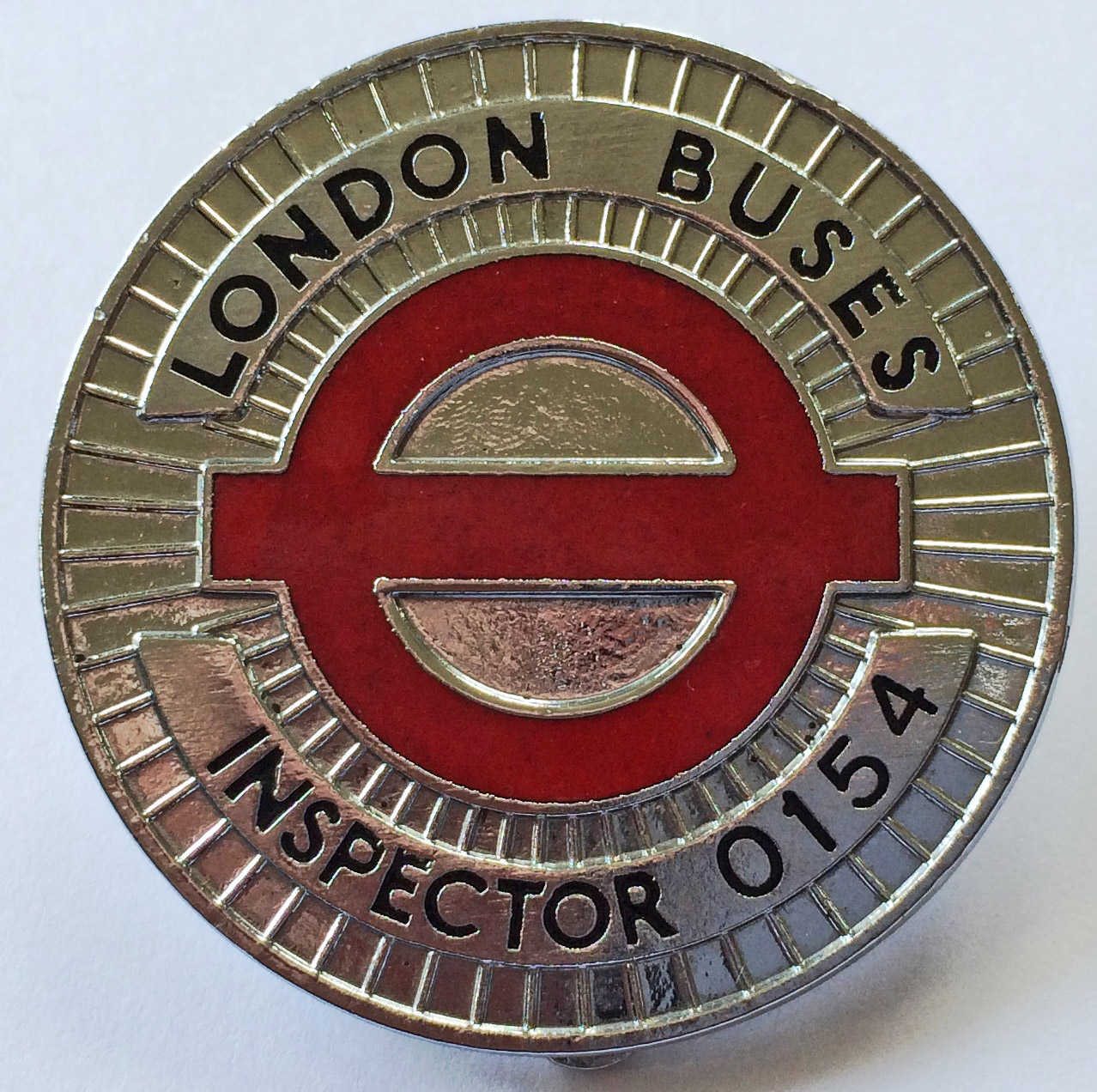 London Buses Inspector's enamel & chrome WALLET MEDALLION issued to plain-clothes officials in the