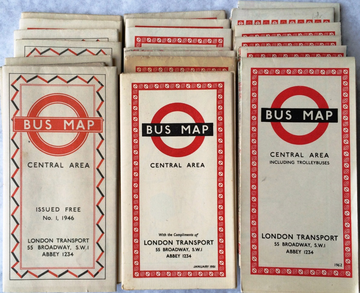 Quantity of London Transport POCKET MAPS for Central Area Buses/Central Area Buses including