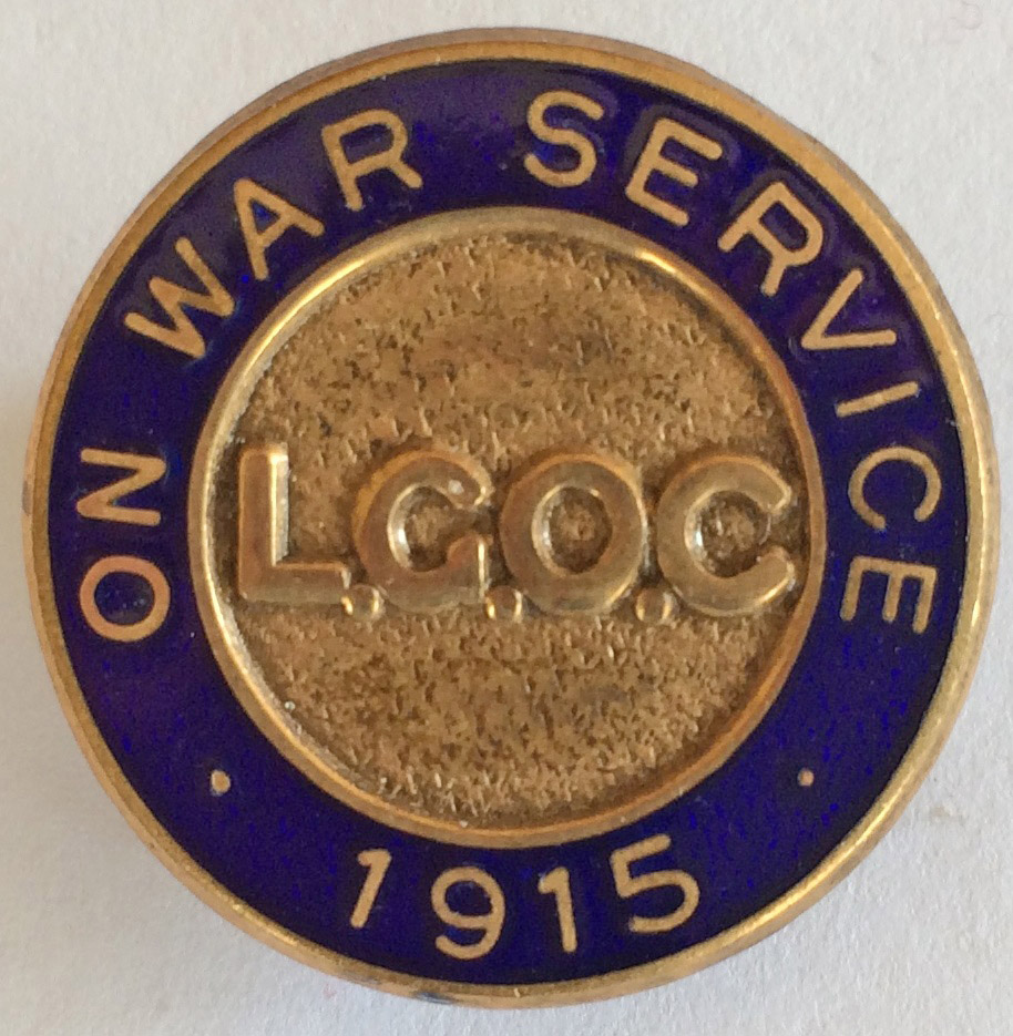 London General Omnibus Company 'ON WAR SERVICE' LAPEL BADGE issued during WW1 to staff who were