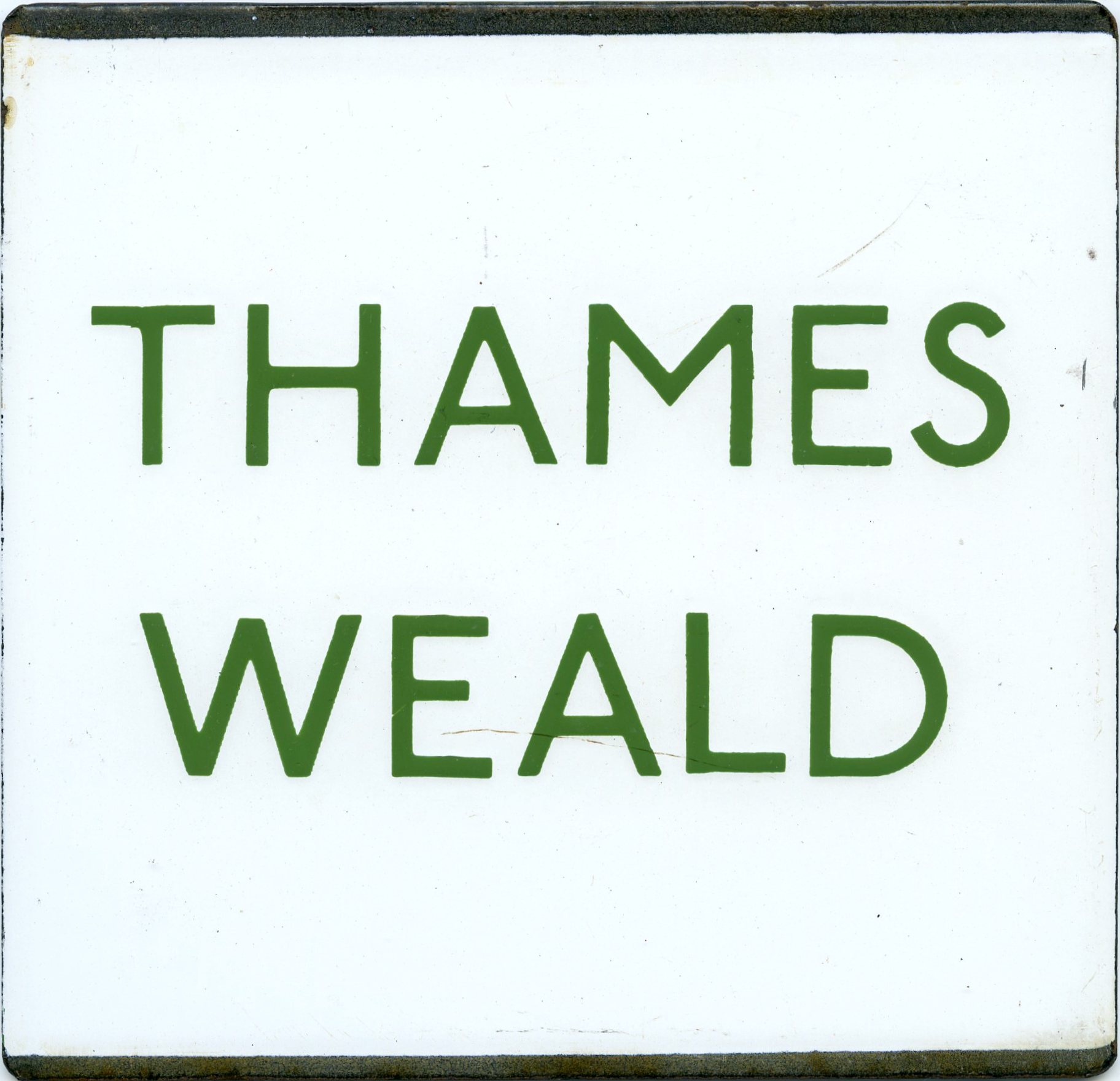 London Transport enamel bus stop E-PLATE for 'Thames Weald'. This independent operator (Dr Nesbitt