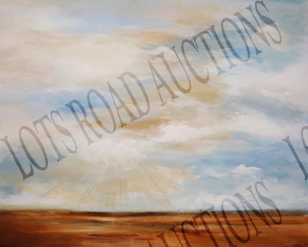 NIGEL KINGSTON (Contemporary) 'Sunlight on moorland', acrylic on canvas, 122cm x 152cm, signed lower