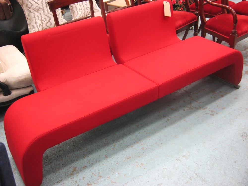 SOFA, model "Polstergeist S2" two seater,  designed by Christina Schwarzer, by Bla Station  in red