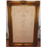 PLAQUE, Belle Epoque style, marbled resin of female figures in low relief and gilt framed, 110cm H x