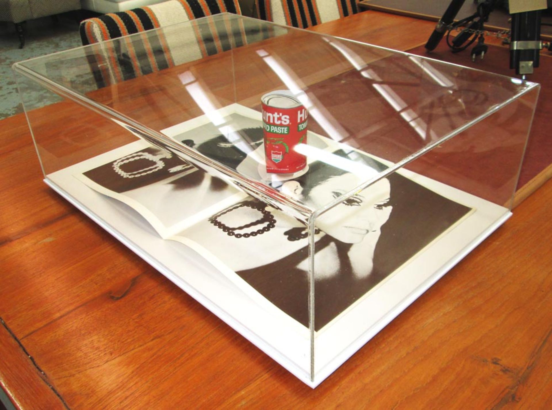 ANDY WARHOL (American, 1928-1987), `Hunts Tomato Paste`, 1967, 3D pop up can in perspex case, 48cm W