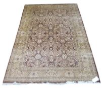 TABRIZ CARPET, very fine and unusual garous design, 270cm x 182cm, of vines, flower heads and