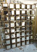 MIRROR, metal frame square plates in contemporary design, 107cm.