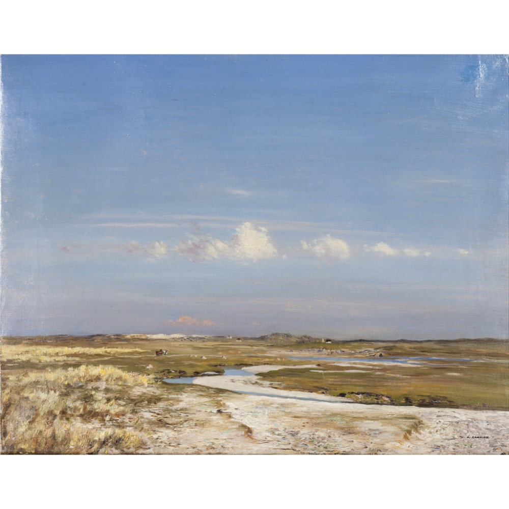 § WILLIAM A. CARRICK (SCOTTISH 1879-1964)LANDSCAPE WITH LOW HORIZON AND CLOUDSSigned, oil on