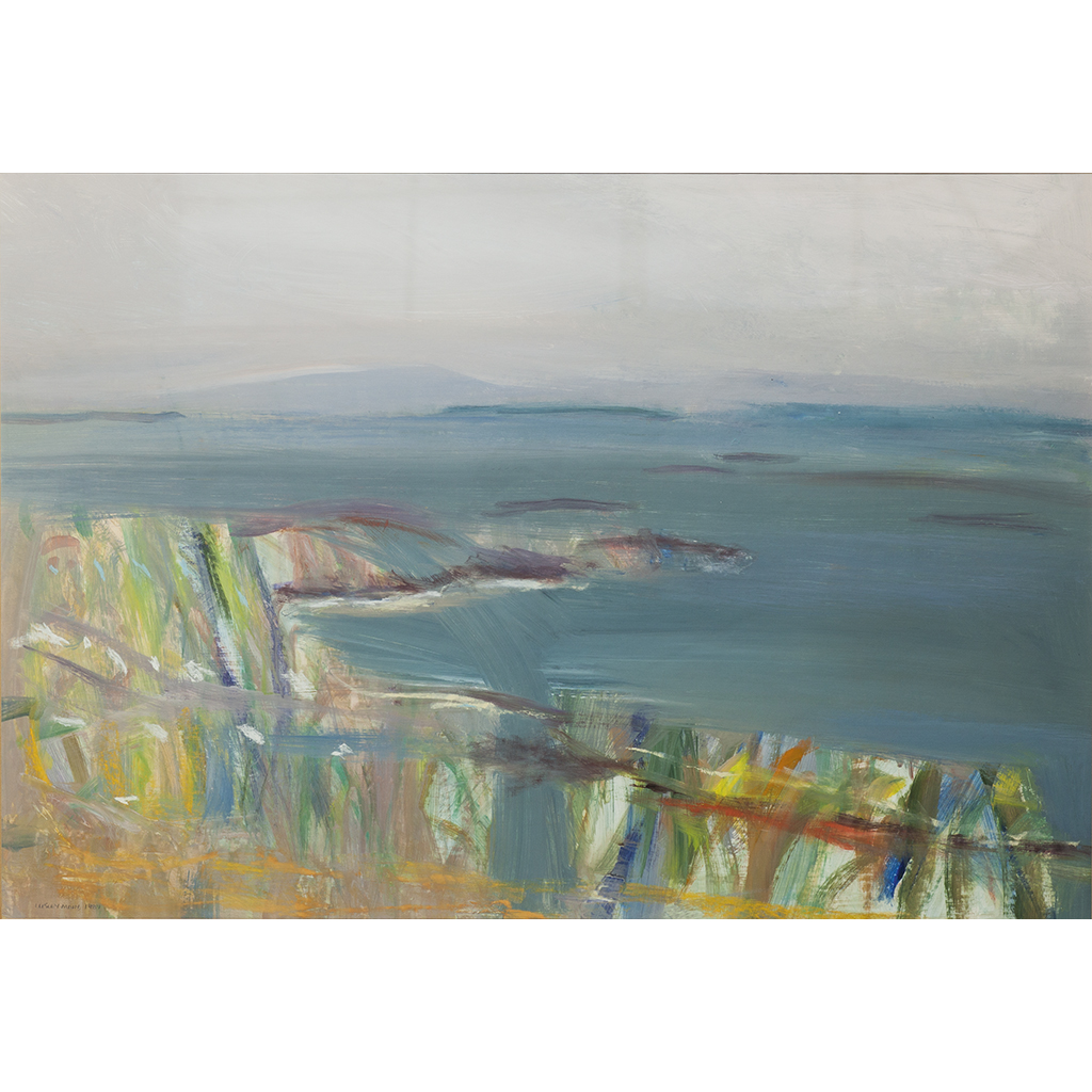 § IRENE LESLEY MAIN (CONTEMPORARY SCOTTISH)SCARISTA BEACH AT DAWNSigned and dated 1987, mixed