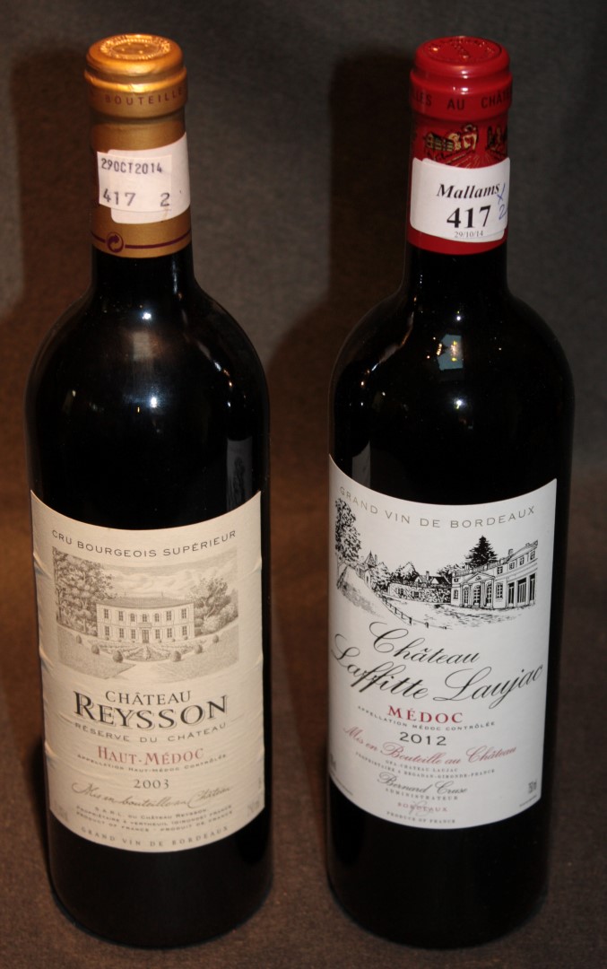 1 BOTT (75CL) CH. LAFFITTE LAUJAC MÉDOC 2012 1 BOTT (75CL) CH. REYSSON HAUT MÉDOC 2003  (2)