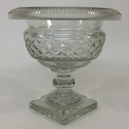 A Regency cut glass pedestal bowl, 19cm tall