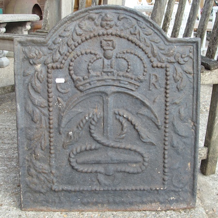 A cast iron fire back, 53cm