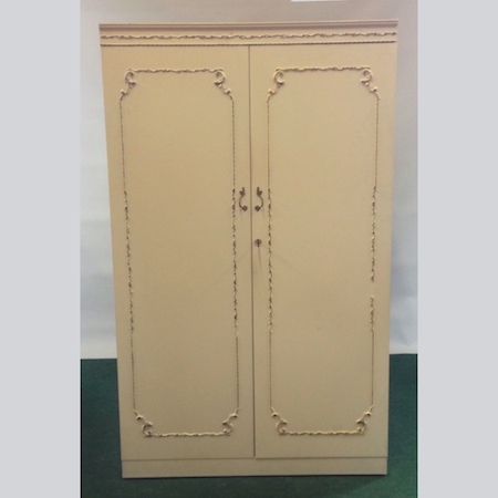 A cream painted French style double wardrobe, 106cm