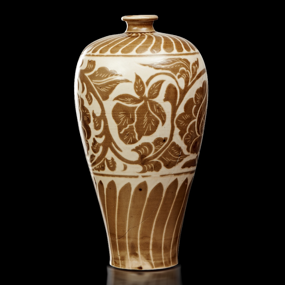 A BROWN-GLAZED FLORAL MEIPING SONG DYNASTY (960-1279) H 27.5 cm. (10 7/8 in.) PROVENANCE: An