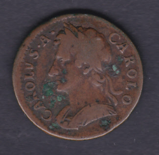 COINS : 1675 Charles II Farthing in good to fine condition