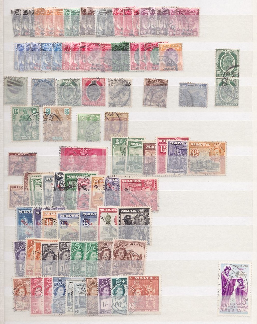 STAMPS : Commonwealth accumulation in stock book, generally good to fine used, values to $5 noted.