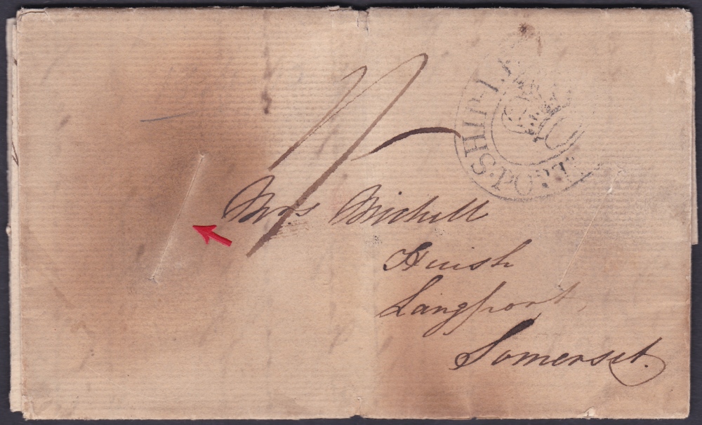 GIBRALTAR POSTAL HISTORY : 1809 entire letter from a young artillery officer in Gibraltar. He