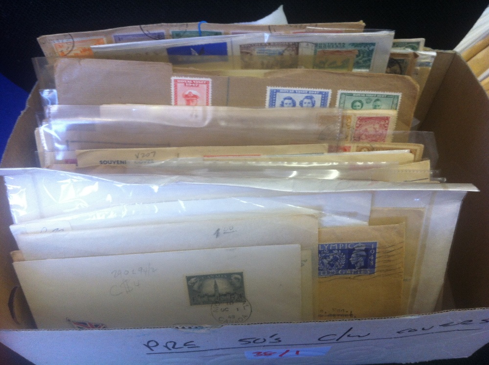 COMMONWEALTH POSTAL HISTORY, small box of covers from various countries, majority are pre QEII.