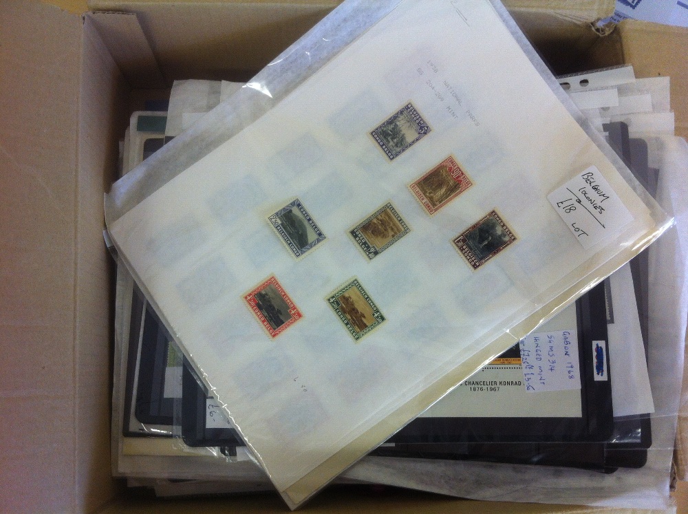 Box of album pages of all world stamps, priced to sell @ £1,250 + sure to warrant reward.