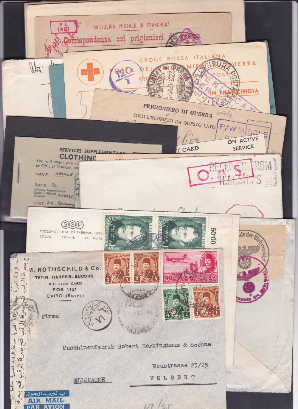 POSTAL HISTORY, CENSORED MAIL, selection of covers and cards from around the world all with censor