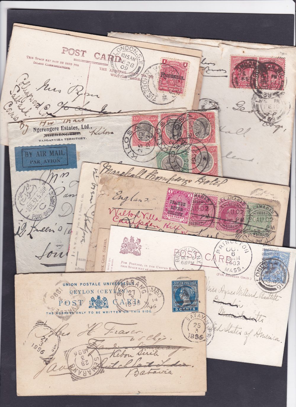 POSTAL HISTORY, RE-DIRECTED MAIL, selection of Great Britain and Commonwealth covers and cards QV -