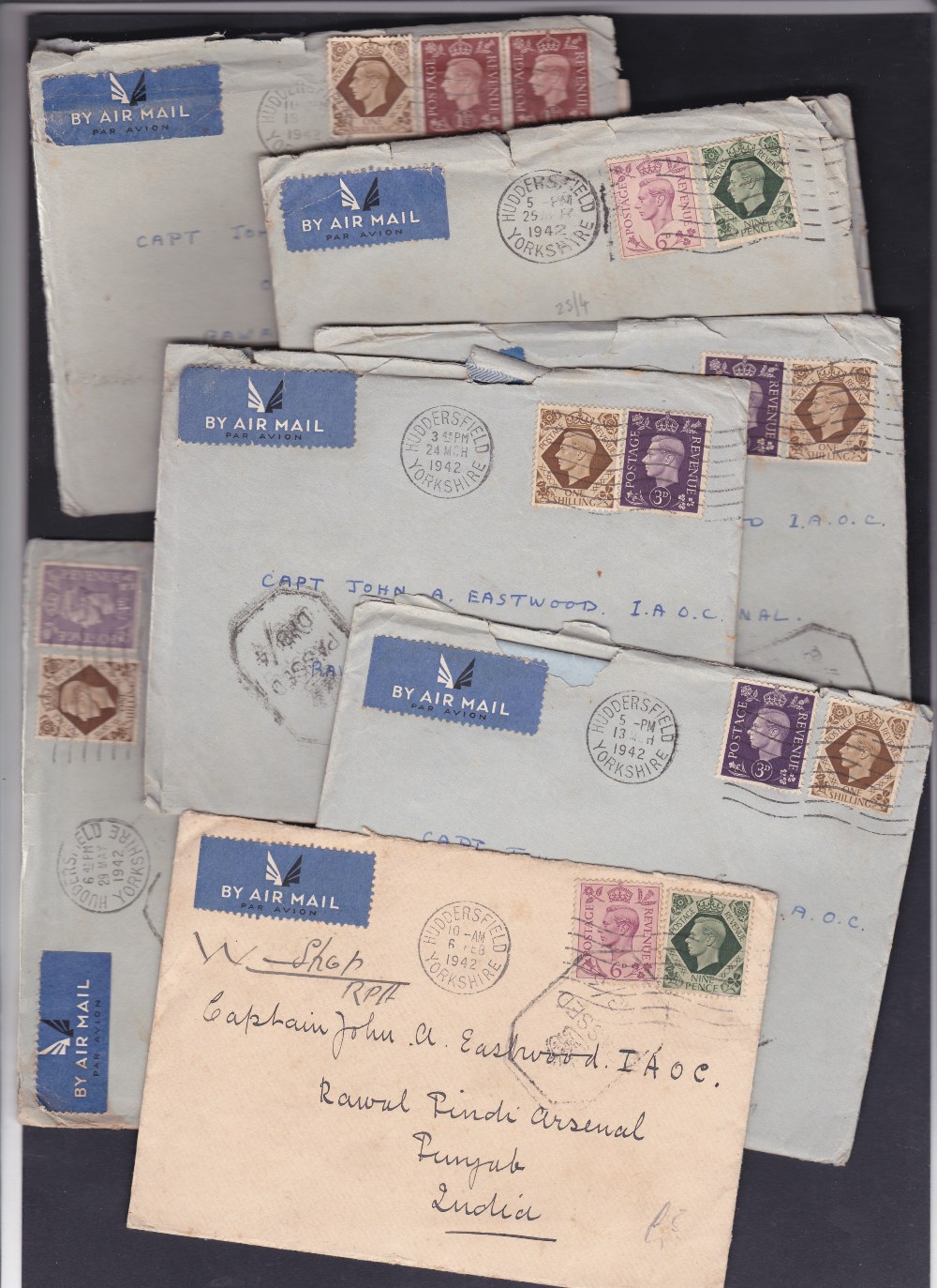 GREAT BRITAIN, Imperial Airways WWII service to India. Correspondence to Capt J A Eastwood. (15