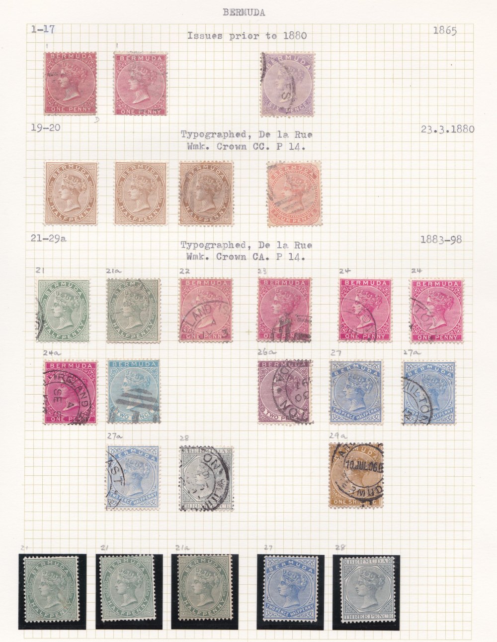 Bermuda Stamps : QV to QEII collection in album with QV to 1/-, 1935 Silver Jubilee set, 1936 set