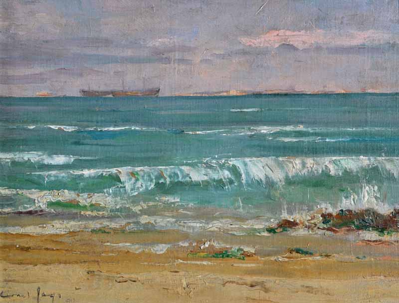 Lionel Jago 1882 - 1953 View to Rottnest Island Oil on board Signed and dated 41, lower left 42 x