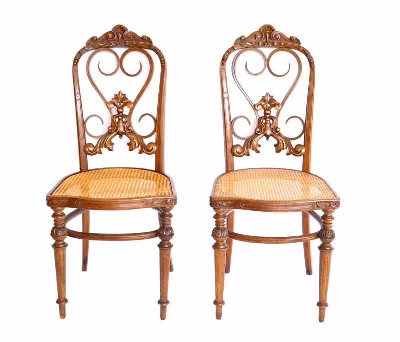 A Set of Eight Thonet Style Bentwood Dining Chairs c.1890. The set comprising of two carvers and