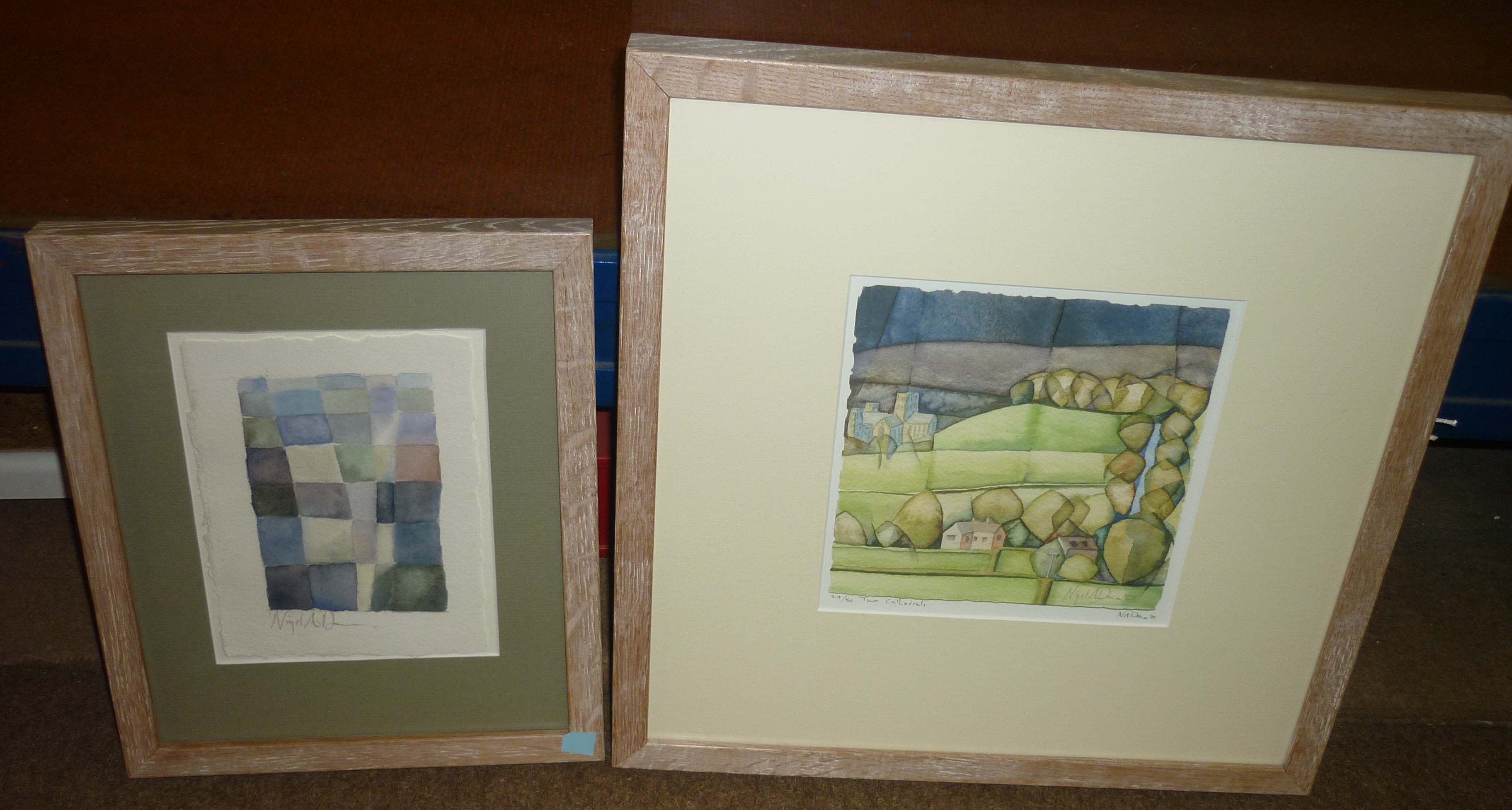 Two modern signed limited edition water colour scenic paintings by Nigel Dove
