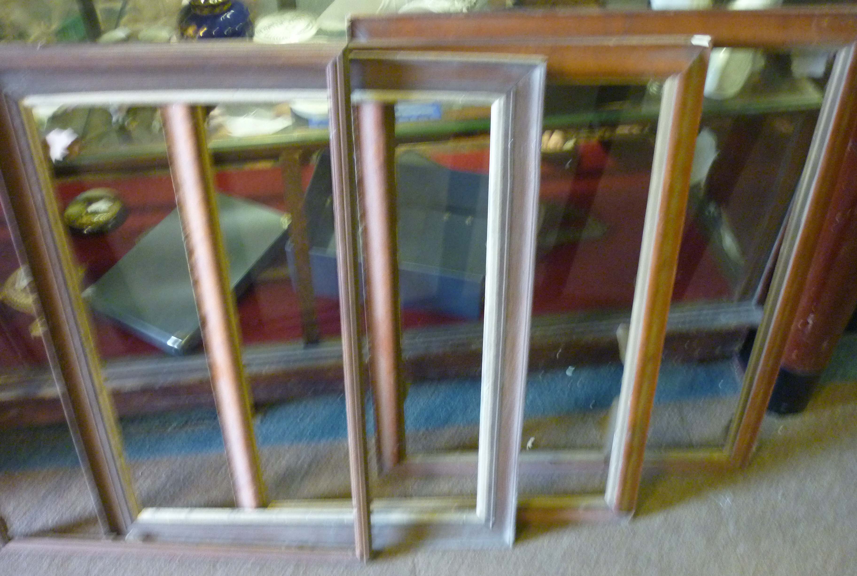 Pair mahogany pictures frames 24.75 x 31.75 plus two oak frames