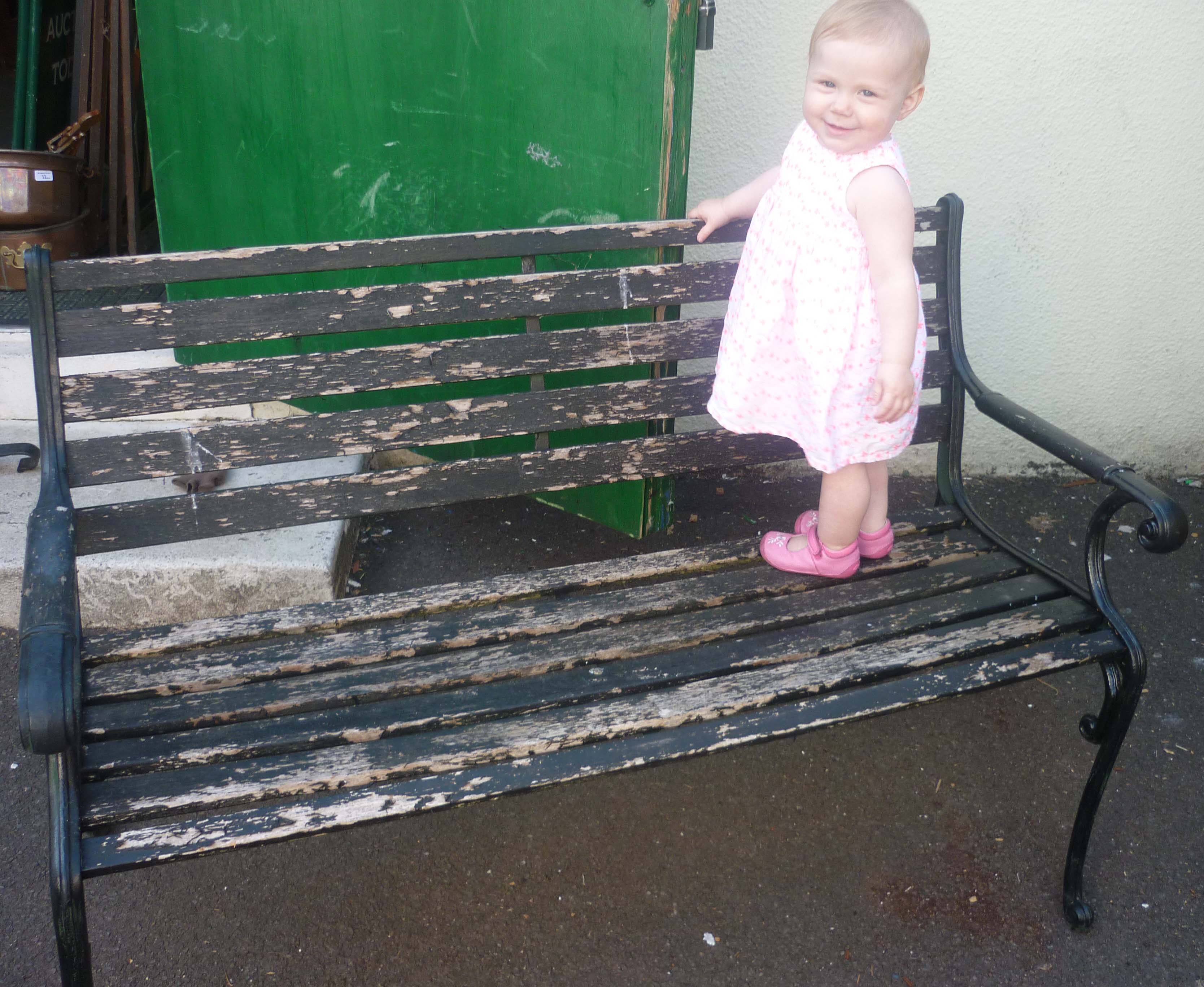 Cast iron bench (child not included)