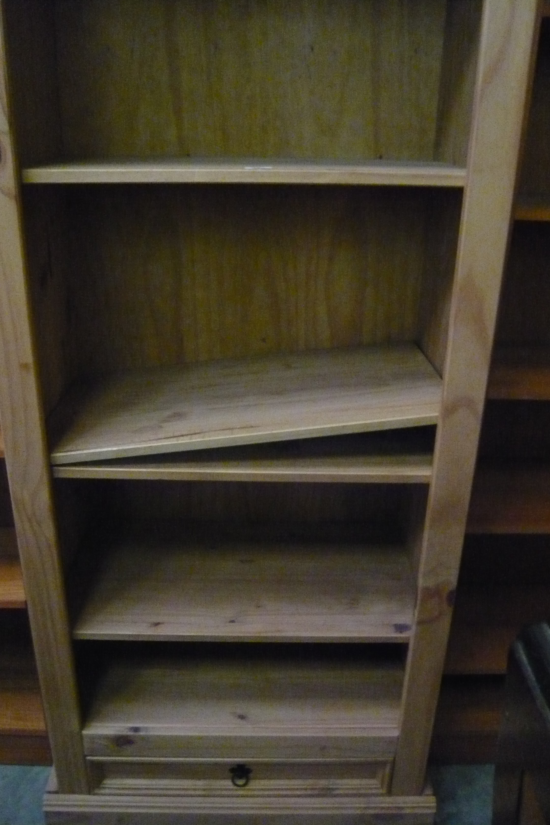 A five shelf open bookcase with base drawer 80cm x 42cm x 178cm high