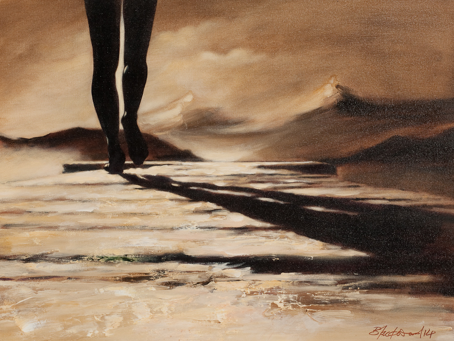 BILL BLACKWOOD, WALKING ON EDGE oil and acrylic on canvas, signed 70cm x 100cm Framed - Image 2 of 2