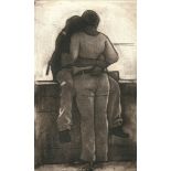 BRYAN EVANS, INTO YOUR ARMS  mezzotint, 10/50 13cm x 8cm Framed