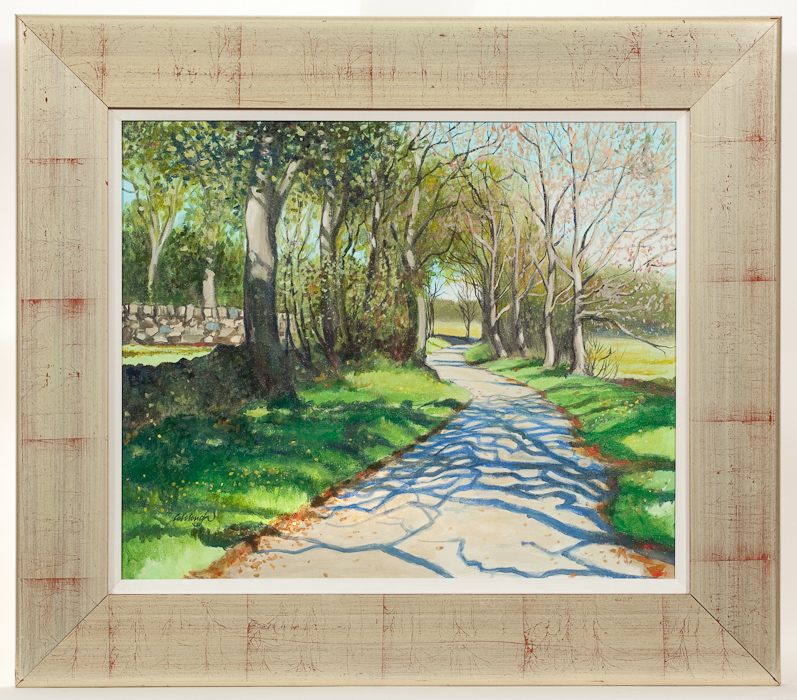 * FRANK COLLOUGH, SPRING SHADOWS, GALLOWAY acrylic on canvas, signed 50cm x 60cm Framed and under